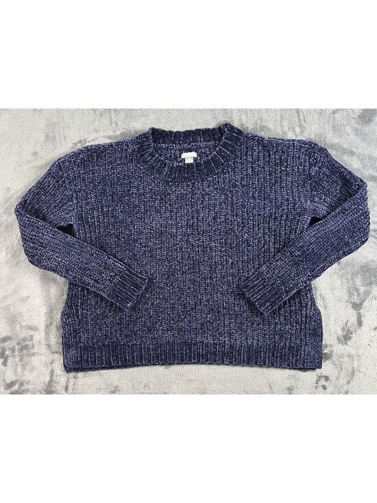 aerie Sweaters - Aerie Sweater Womens Size XS Super Soft Chunky Chenille Blue Notched Pullover